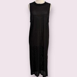 Electric & Rose Cotton/Modal/Spandex Mesh Maxi/ Swim Cover Dress Women’s M Black